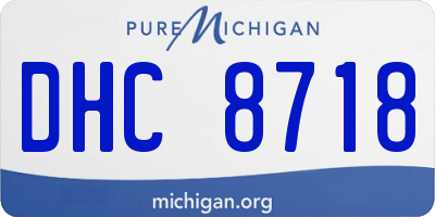 MI license plate DHC8718