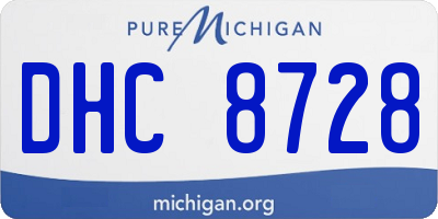 MI license plate DHC8728