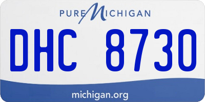 MI license plate DHC8730