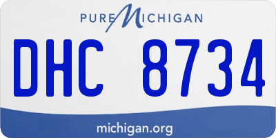 MI license plate DHC8734