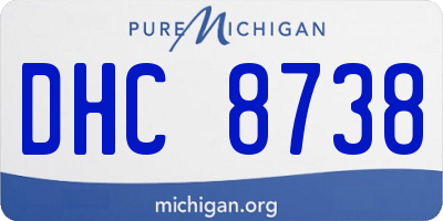 MI license plate DHC8738