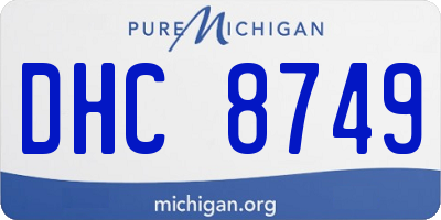 MI license plate DHC8749