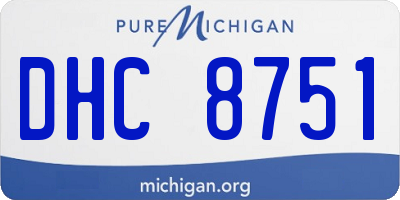 MI license plate DHC8751
