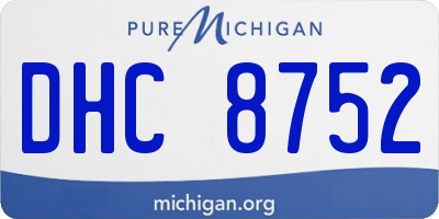 MI license plate DHC8752