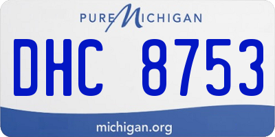 MI license plate DHC8753