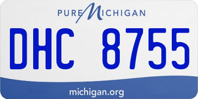 MI license plate DHC8755
