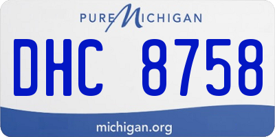 MI license plate DHC8758