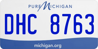 MI license plate DHC8763