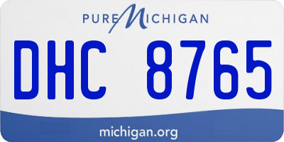 MI license plate DHC8765