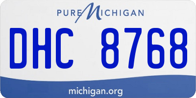 MI license plate DHC8768