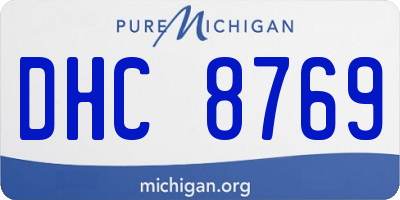 MI license plate DHC8769