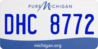 MI license plate DHC8772