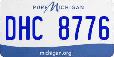 MI license plate DHC8776