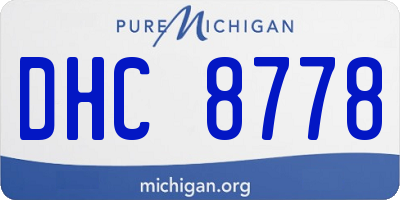MI license plate DHC8778