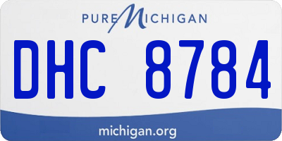 MI license plate DHC8784