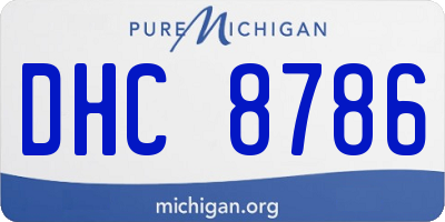MI license plate DHC8786