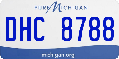 MI license plate DHC8788