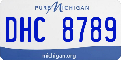 MI license plate DHC8789