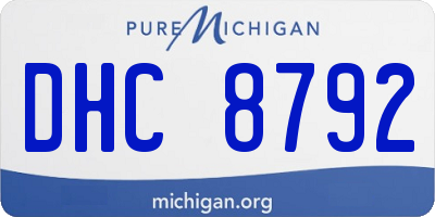 MI license plate DHC8792