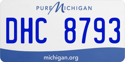MI license plate DHC8793