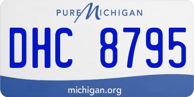 MI license plate DHC8795