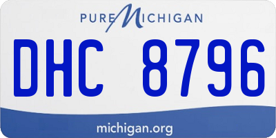 MI license plate DHC8796