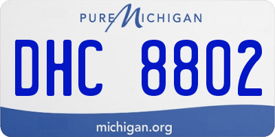 MI license plate DHC8802