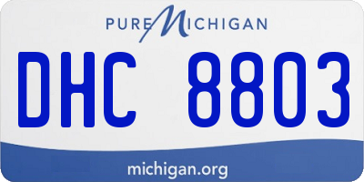 MI license plate DHC8803