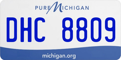 MI license plate DHC8809
