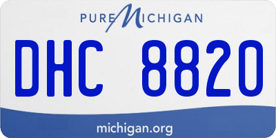 MI license plate DHC8820