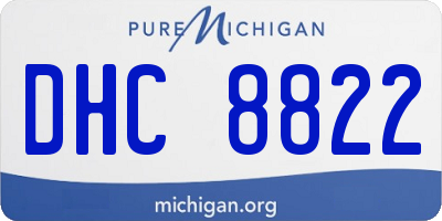 MI license plate DHC8822