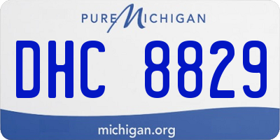 MI license plate DHC8829