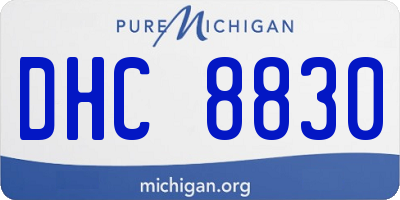MI license plate DHC8830