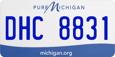 MI license plate DHC8831