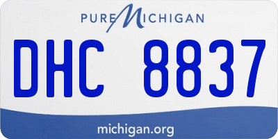 MI license plate DHC8837