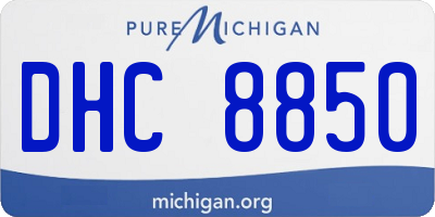 MI license plate DHC8850