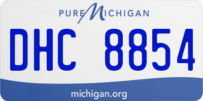 MI license plate DHC8854