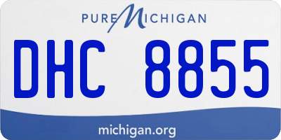 MI license plate DHC8855
