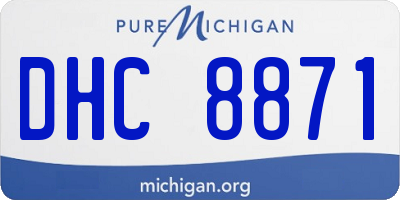 MI license plate DHC8871