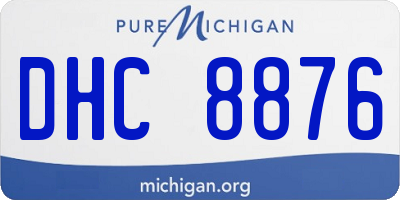 MI license plate DHC8876