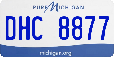 MI license plate DHC8877