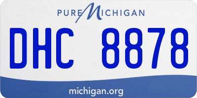 MI license plate DHC8878