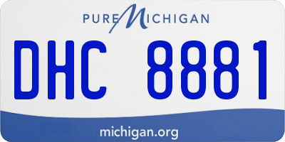 MI license plate DHC8881