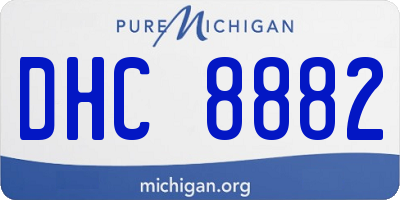 MI license plate DHC8882