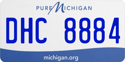 MI license plate DHC8884