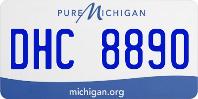 MI license plate DHC8890