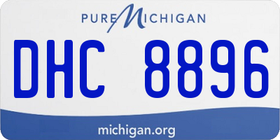 MI license plate DHC8896