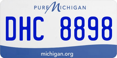 MI license plate DHC8898