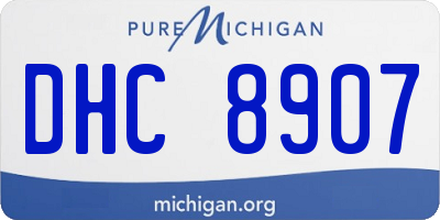 MI license plate DHC8907