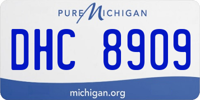 MI license plate DHC8909